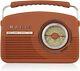 Akai A60010vdabbo Portable Retro Vintage Style Dab Radio In Burnt Orange New