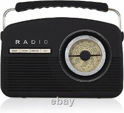 Akai A60010VDABB Portable Retro Vintage Style DAB Radio in Black