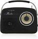 Akai A60010vdabb Portable Retro Vintage Style Dab Radio In Black Brand New