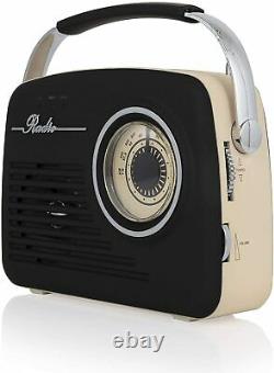 Akai A60010VDABB Portable Retro Vintage Style DAB Radio in Black Brand New