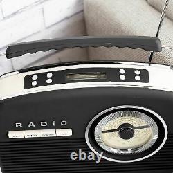 Akai Retro Black Portable Radio Dab Am/fm Backlit LCD Alarm Sleep
