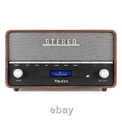 Audizio Corno Retro Portable DAB+ Radio with Bluetooth, FM Tuner, Alarm Grey