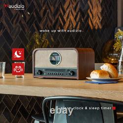 Audizio Salerno Retro DAB+ Radio with CD Player, Bluetooth, USB & Alarm Clock