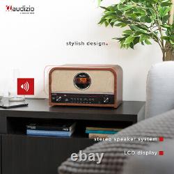 Audizio Salerno Retro DAB+ Radio with CD Player, Bluetooth, USB & Alarm Clock