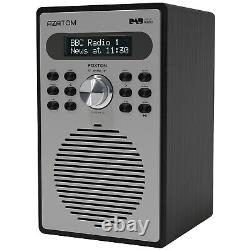 Azatom DAB DAB+ Digital FM Radio Speaker Alarm Clock Retro Wood Foxton 2 (R)