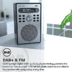 Azatom DAB DAB+ Digital FM Radio Speaker Alarm Clock Retro Wood Foxton Black