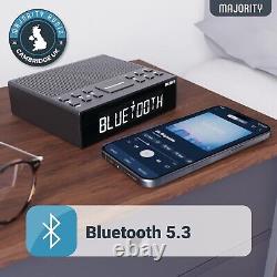 Bluetooth DAB, DAB+ Clock Radio Bedside Radio with Dual Al