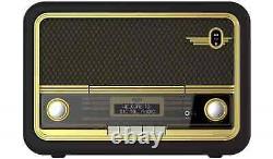 Bush Classic Super Retro Bluetooth DAB FM Radio with Alarm Mains Powered Brown