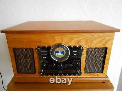 Coopers Music Centre 7 In 1 Dab Radio Tape CD Usb Turntable Retro Style Wood