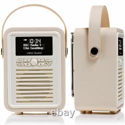 Cream Retro Mini DAB+ Radio/Bluetooth Wireless Portable Speaker for iPhone iPad