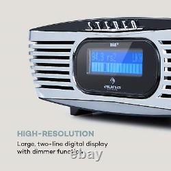 DAB CD Radio Clock MP3 Player Retro Home audio Portable LCD Display Black