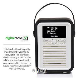 DAB DAB+ Radio Bluetooth Portable Speaker FM & Alarm Retro Mini by VQ Black