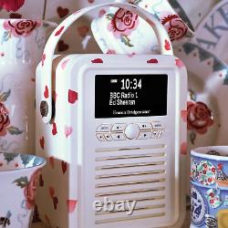 DAB+ Radio Bluetooth FM Alarm Retro Mini by VQ Emma Bridgewater Pink Heart
