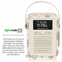 DAB+ Radio Bluetooth FM Alarm Retro Mini by VQ Emma Bridgewater Rose & Bee