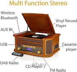 DAB Retro Record Player Turntable Bluetooth CD Player & USB MRD-51BT