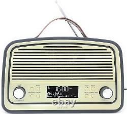 Denver DAB-38 Retro DAB/DAB+ Digital & FM Portable Radio Alarm Clock Batter