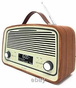 Denver DAB-38 Retro DAB/DAB+ Digital & FM Portable Radio Alarm Clock Battery/M
