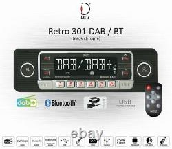 Dietz Retro Look Autoradio DAB+ USB BT Radio Fernbedienung RETRO301DAB black