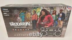 GPO Brooklyn Portable 1980s Retro Music System Boombox Black RRP 249 lot H1850