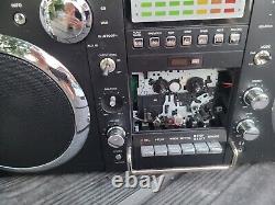 GPO Brooklyn Portable 1980s Retro Music System Boombox Black&Silver X2