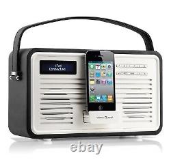 NEW View Quest Retro DAB+ Radio with iPod Docking (30-pin connector) Black