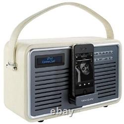 NEW View Quest Retro DAB+ Radio with iPod Docking (30-pin connector) Cream