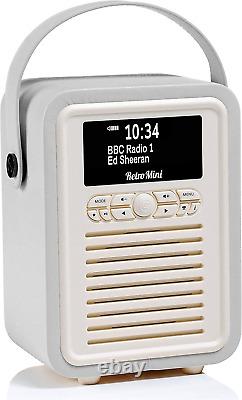 Portable Bluetooth Retro Mini DAB Radio Alarm Clock FM Music 3.5mm Headphone