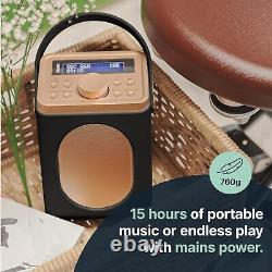 Portable DAB+ Radio with Bluetooth 15 Hour Battery Playback LED Display Black