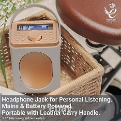 Portable DAB+ Radio with Bluetooth Retro Digital Radio, Battery & Mains Power