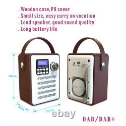 Portable DAB Rechargeable Retro Stereo Bluetooth Wood Digital FM Radio Audio F