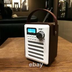 Portable DAB Rechargeable Retro Stereo Bluetooth Wood Digital FM Radio Audio UK