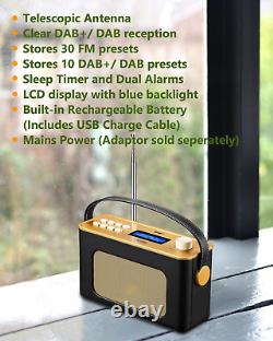 Premium Retro DAB / DAB + FM Wireless Portable Radio with Rechargeable B