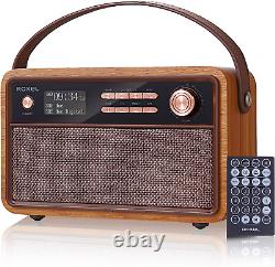 Premium Vintage DAB / FM Radio Wireless Speaker Bedside Alarm Clock w