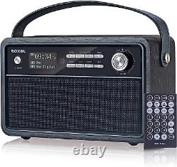 ROXEL RETRO D1 Vintage DAB/FM Radio Bluetooth Speaker with Remote Bedside Alar