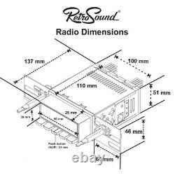 RetroSound Radio Module Motor-1DAB with Chrome Black Display Retro Car Stereo MP3