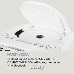 Retro DAB + Clock Radio CD Player Stereo FM MP3 AUX Portable Audio Retro White