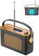 Retro Dab/dab+ Fm Wireless Portable Radio With Usb Rechargeable Battery