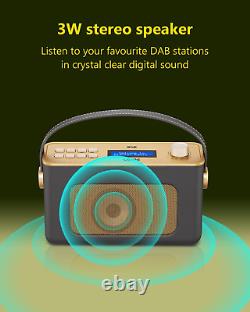Retro DAB/DAB+ FM Wireless Portable Radio with USB Rechargeable Battery and Blue