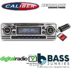 Retro Style DAB BLUETOOTH USB 75x4 W Car Stereo Radio Player SILVER RMD120DAB-BT