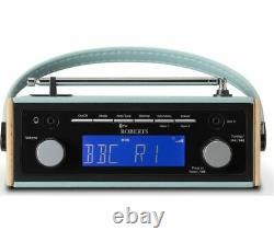 Roberts Rambler Portable Dab+ Dab Fm Retro Alarm Snooze Radio Aux In Blue New
