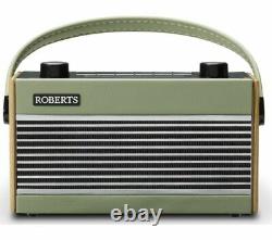 Roberts Rambler Portable Dab+ Dab Fm Retro Alarm Snooze Radio Aux In Green