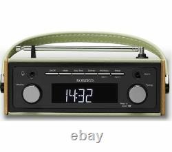 Roberts Rambler Portable Dab+ Dab Fm Retro Alarm Snooze Radio Aux In Green New