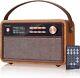 Roxel Retro D1 Vintage Dab+/fm Radio Wireless Speaker Bedside Alarm Clock With