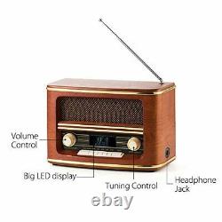 Shuman Retro Wood FM/DAB+(Plus) Digital Radio Loud Volume with Wireless Connecti