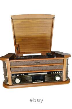 Shuman retro hifi stereo system with turntable