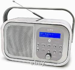 Smith-Style Retro H1 DAB+ FM DAB Digital Radio Bluetooth Portable White