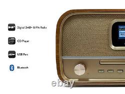 Soundmaster DAB970 Wooden Retro FM & DAB+ Radio with CD Player & Bluetooth (GC)
