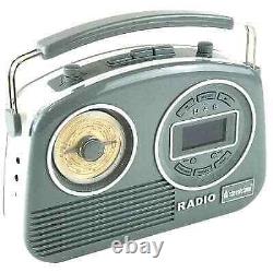 Steepletone Devon Vintage DAB/FM Radio 1960s Retro-Style Classic Portable Grey