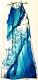Style & Co Dress 1x Blue Water Splash Print Stretch Knit Maxi Sundress $79 Nwt