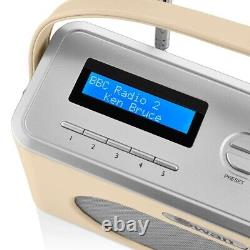 Swan Retro Cream DAB Bluetooth Portable Radio Alarm Clock LCD Display SRA43010CN